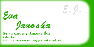 eva janoska business card