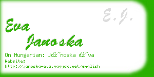 eva janoska business card